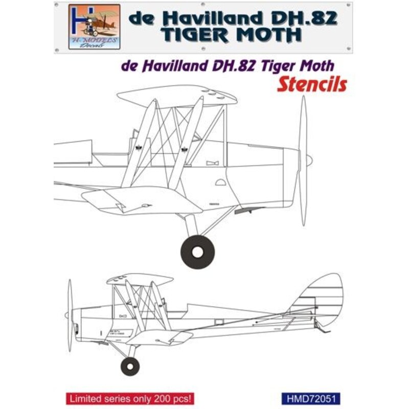 de Havilland DH.82 Tiger Moth stencilssets for 4 a / c