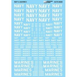 Sticker White -Navy And Marines Assorted Size words 