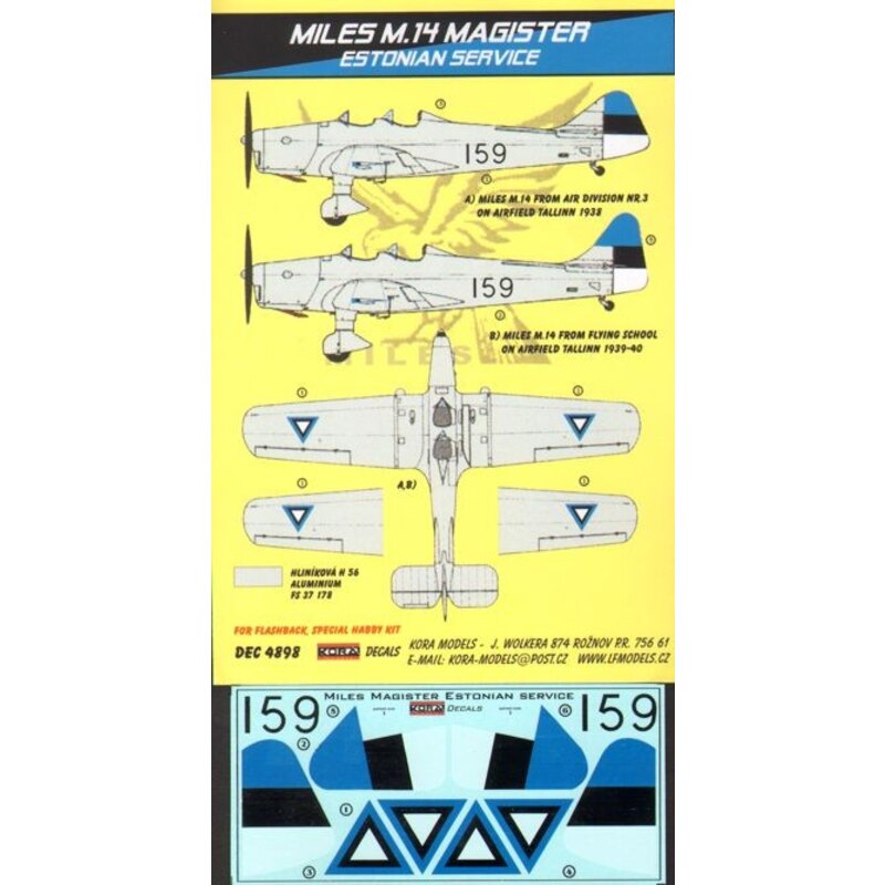 Miles M.14 Magister (Estonian Service) (designed to be used with Flashback and Special Hobby kits)