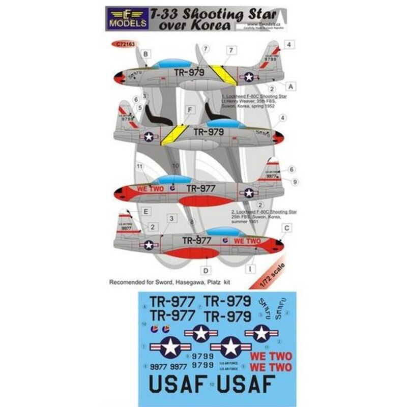 T-33 Shooting Star over Korea (decal and mask included) (designed to be used with Sword, Hasegawa and Platz kits)