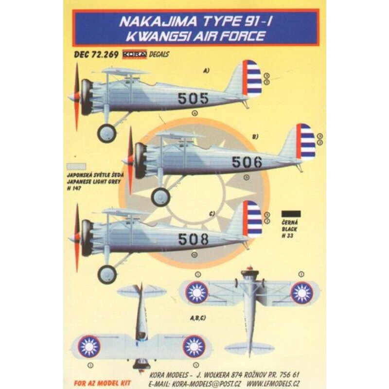 Nakajima Type 91-1 (Kwangsi Air Force) (designed to be used with Az Model kits)