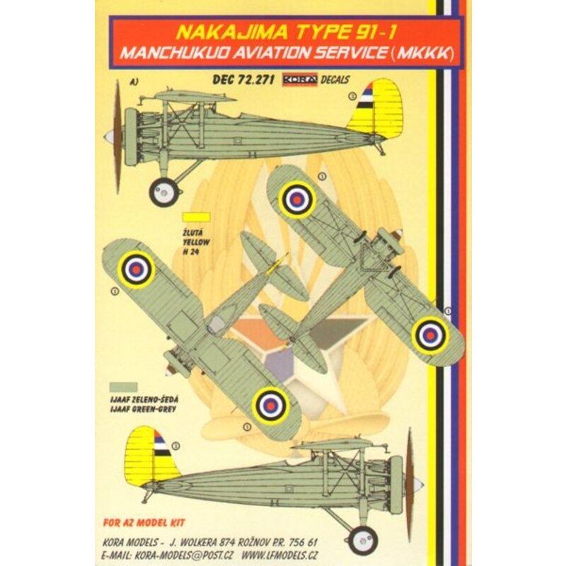 Nakajima Type 91-1 Manchukuo Aviation Service (MKKK) (designed to be used with AZ Model kits)