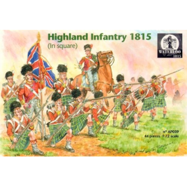 Highland (Scottish) Infantry 1815. 4 mounted officers. 4 flag bearers and 36 infantry figures 30 + infantry figures Figuren