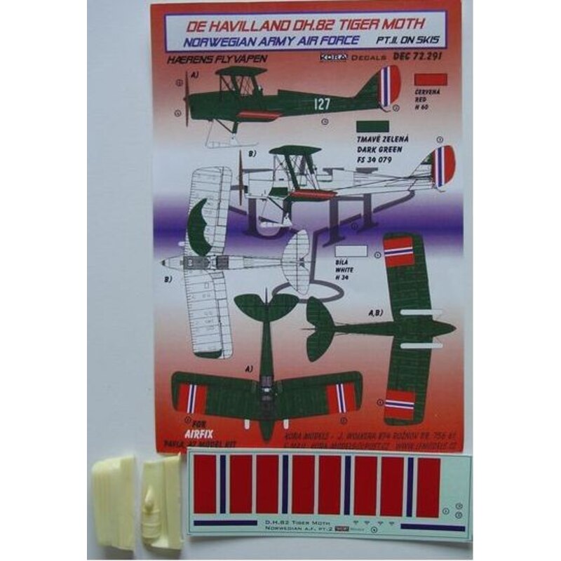 de Havilland DH.82 Tiger Moth on skis Norwegian Army Air Force part 2 (designed To Be Farming with Airfix, Pavla Models and AZ M