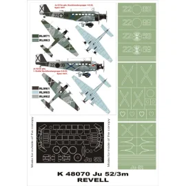 Junkers Ju 52/2 canopy 3M mask (exterior and interior) + 3 insignia masks (designed to Be Farming with Revell kits)