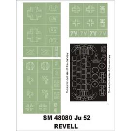 Junkers Ju 52/2 canopy masks 3M (exterior and interior) + 3 insignia masks (designed to Be Farming with Revell kits)