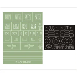 FIAT G.55 2 canopy masks (exterior and interior) + 1 insignia masks (designed to Be Farming with Special Hobby kits)