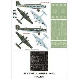 Junkers Ju 52/1 3M canopy mask (exterior) + 3 insignia masks (designed to Be Farming with Italeri kits)