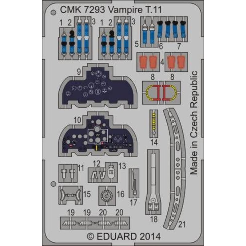 de Havilland Vampire T.11 - interieur set (ontworpen om gebruikt te worden met Airfix kits)