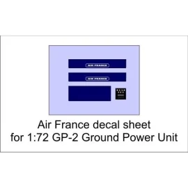 Air France decals voor 1:72 GP-2 Ground Power Unit. Voor meer informatie over dit product, op de link klik om naar de vliegtuige