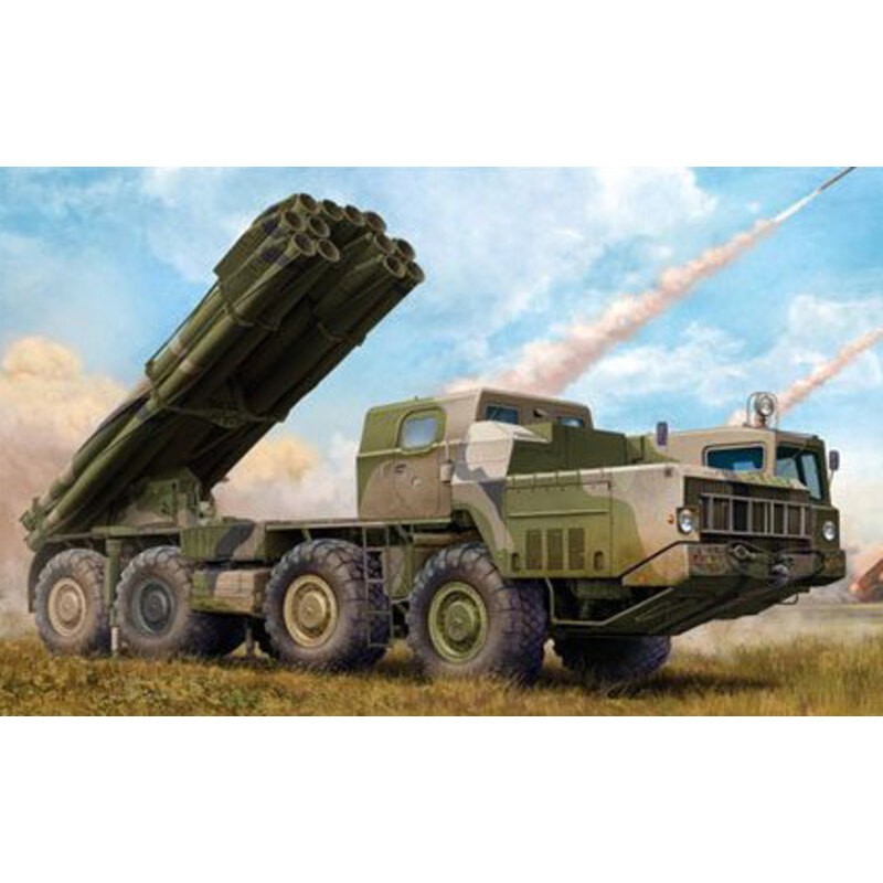 Russische 9K58 Smerch-M op 9A52-2 Launch Vehicle RSZO / MRL (Multiple Rocket Launcher) Rocket launcher kan worden ingesteld op