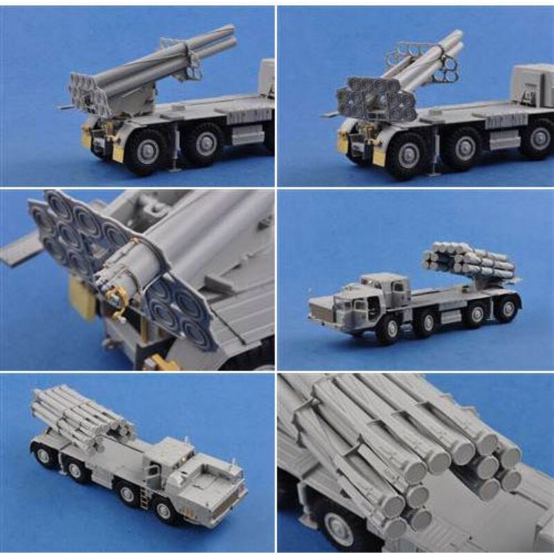 Russische 9K58 Smerch-M op 9A52-2 Launch Vehicle RSZO / MRL (Multiple Rocket Launcher) Rocket launcher kan worden ingesteld op