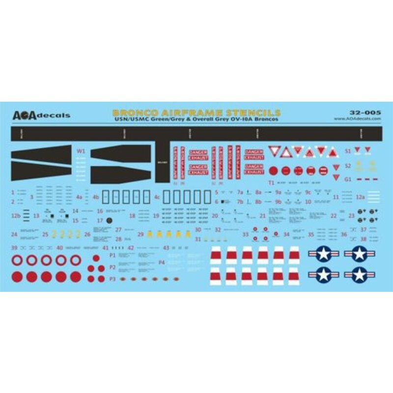 North-American/Rockwell OV-10A Bronco Airframe Stencils - USN/USMC Green/Grey & Overall Grey OV-10A Broncos [OV-10A/C]