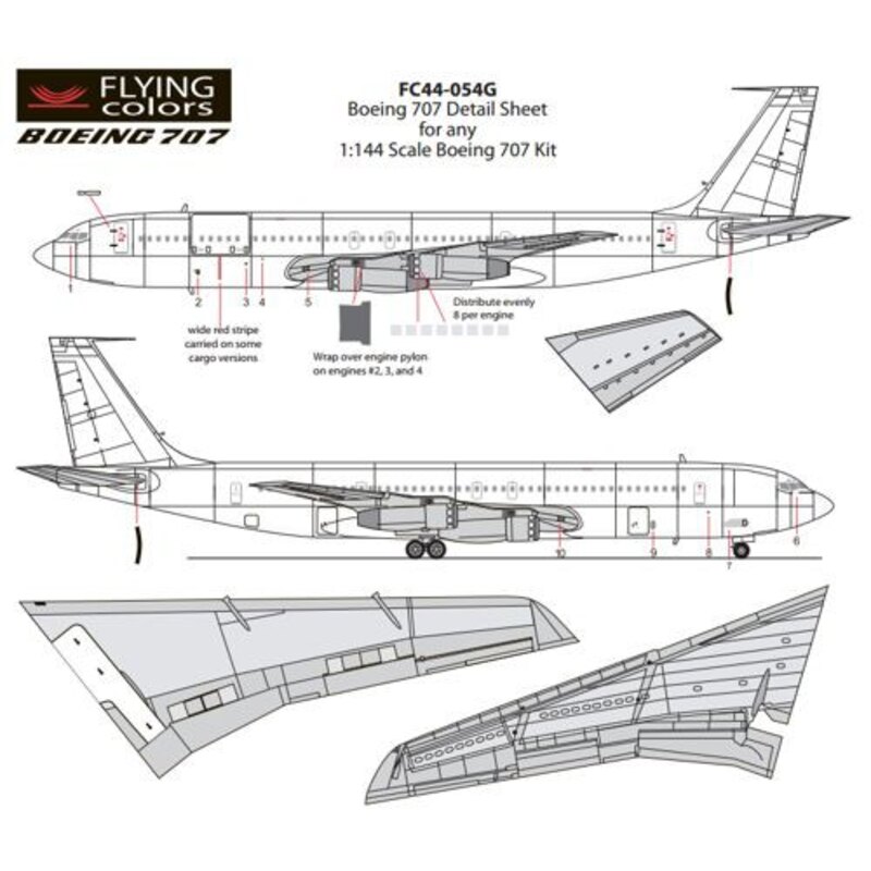 Boeing 707 Detail Sheet (Gray Inspar Panels)