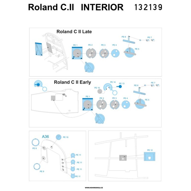 Roland C.II - Interior PE sets (designed to be used with Wingnut Wings kits)