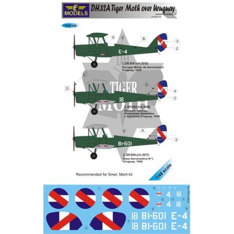 de Havilland DH.82A Tiger Moth over Uruguay