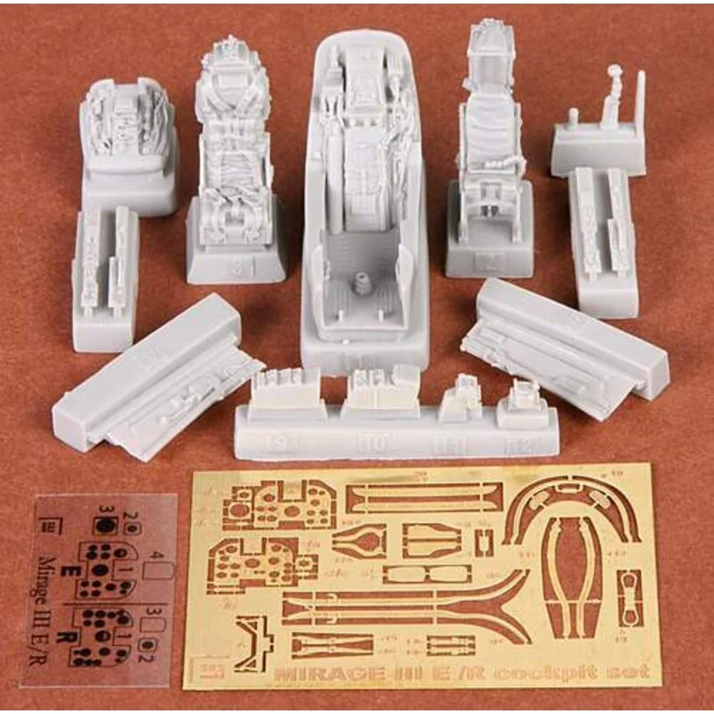 Dassault Mirage IIIE/R cockpit set (designed to be used with Kinetic kits)