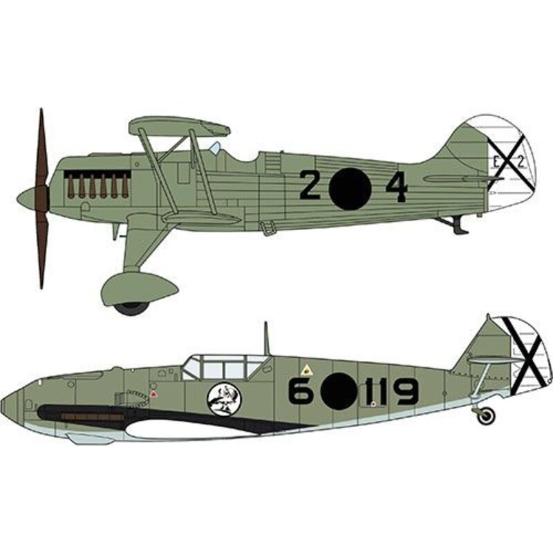 Heinkel He 51B-1 & Messerschmitt Bf 109E-3 LEGIOEN CONDOR (twee kits in de doos)